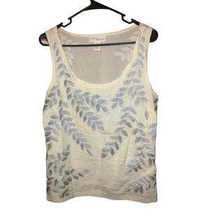 386. Project Alabama by Anthropologie embroidered leaf top